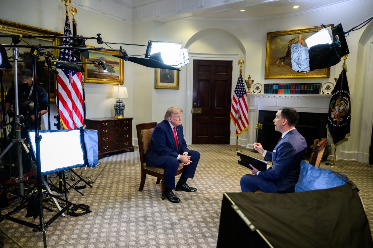 President Donald J. Trump participates in an interview with Trey Yingst, foreign correspondent for Fox News, in the Roosevelt Room of the White House, Tuesday, July 14, 2026. (Official White House Photo by Joyce Boghosian)