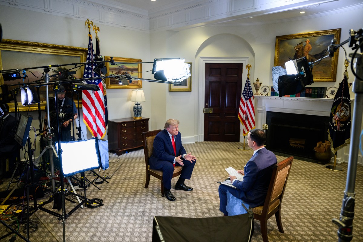 President Donald J. Trump participates in an interview with Trey Yingst, foreign correspondent for Fox News, in the Roosevelt Room of the White House, Tuesday, July 14, 2026. (Official White House Photo by Joyce Boghosian)
