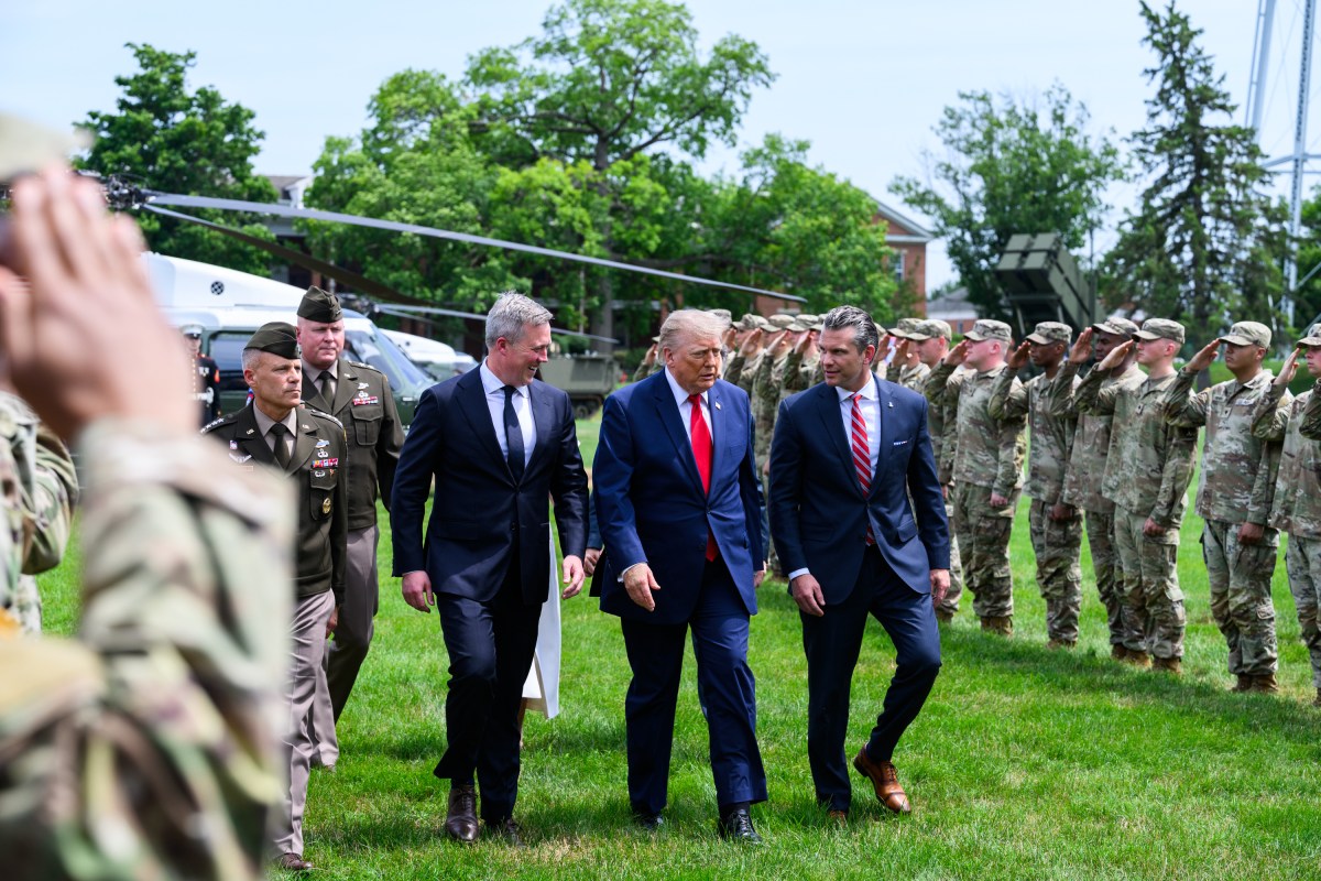 President Donald J. Trump walks through a cordon of Old Guard as he disembarks Marine One in Mount Pleasant, Pennsylvania, Wednesday, July 15, 2026, on his way to the U.S. Army War College in Carlisle, Pennsylvania. (Official White House Photo by Joyce Boghosian)
