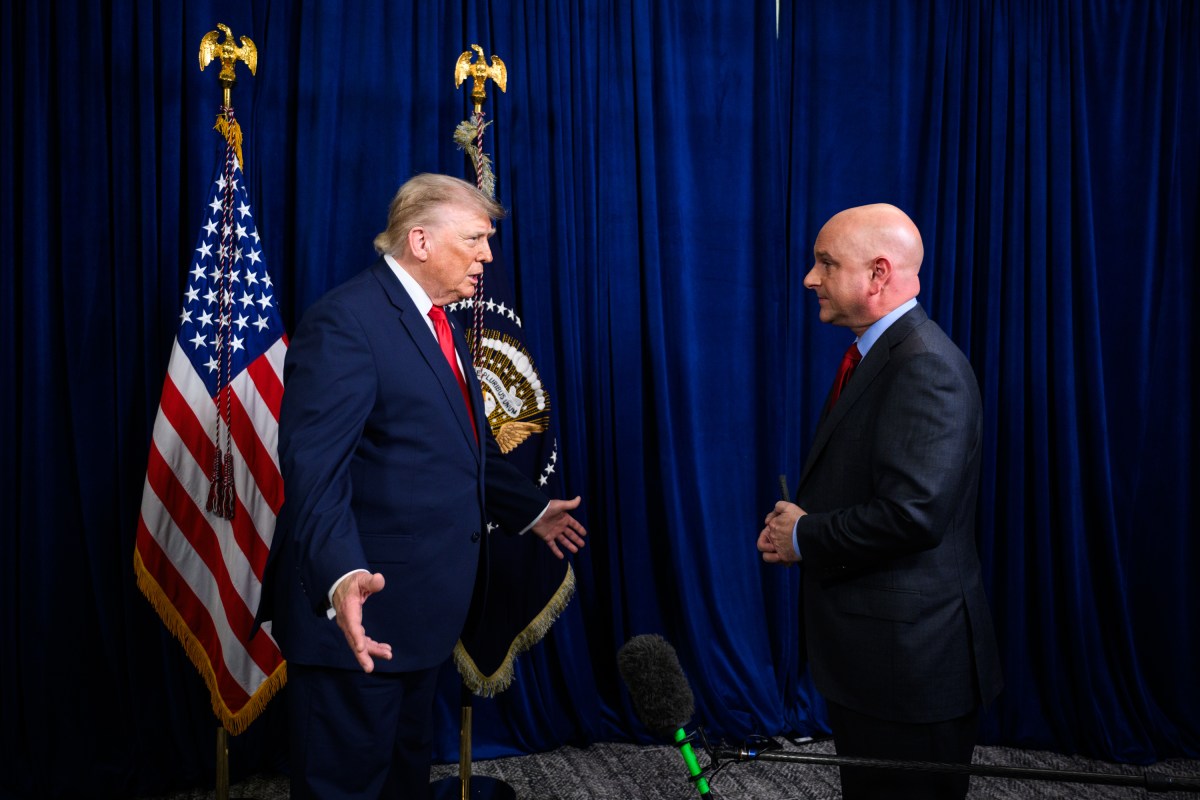 President Donald J. Trump participates in an interview with Ed Lawrence of Fox Business News, Wednesday, July 15, 2026, at the U.S. Army War College in Carlisle, Pennsylvania. (Official White House Photo by Joyce Boghosian)