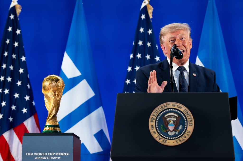 President Donald J. Trump delivers remarks at a FIFA reception at Trump Tower in New York City, Friday, July 17, 2026, ahead of the World Cup Final on Sunday. (Official White House Photo by Daniel Torok)