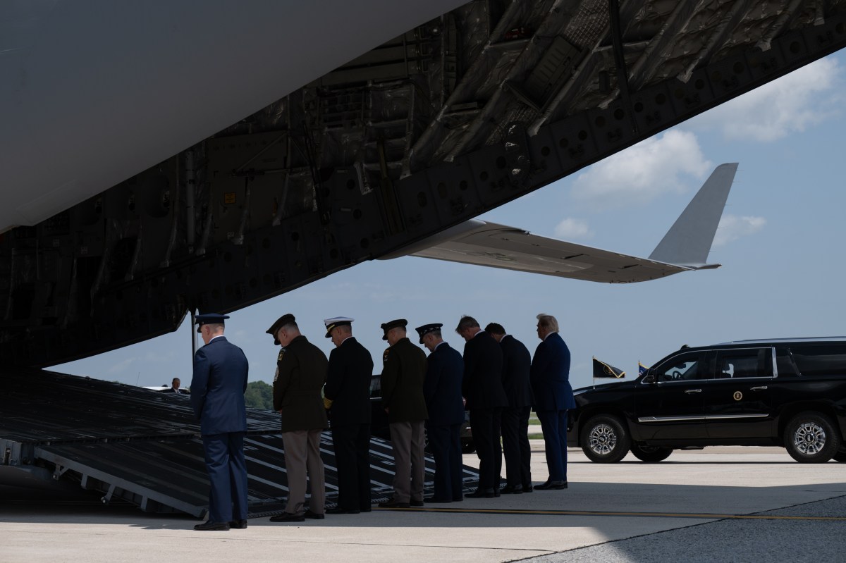 President Donald J. Trump attends the dignified transfer of U.S. soldiers killed in Iranian strikes in the Middle East, Wednesday, July 22, 2026, at Dover Air Force Base, Delaware.  (Official White House Photo by Molly Riley)