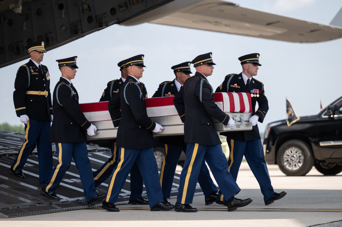 President Donald J. Trump attends the dignified transfer of U.S. soldiers killed in Iranian strikes in the Middle East, Wednesday, July 22, 2026, at Dover Air Force Base, Delaware.  (Official White House Photo by Molly Riley)