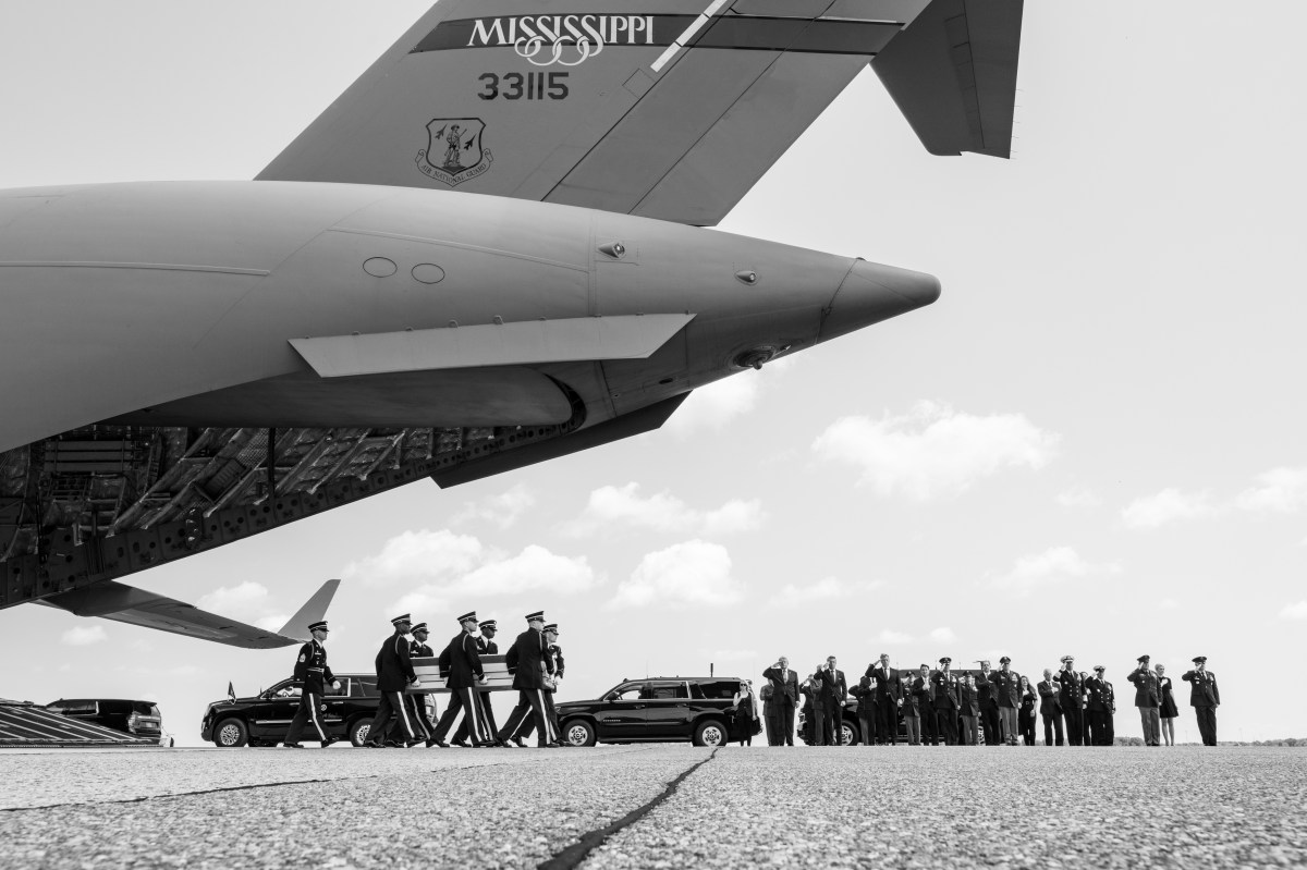 President Donald J. Trump attends the dignified transfer of U.S. soldiers killed in Iranian strikes in the Middle East, Wednesday, July 22, 2026, at Dover Air Force Base, Delaware.  (Official White House Photo by Molly Riley)