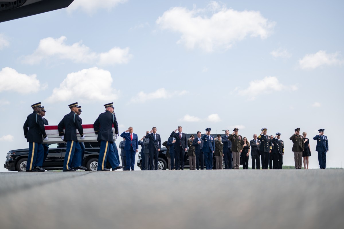 President Donald J. Trump attends the dignified transfer of U.S. soldiers killed in Iranian strikes in the Middle East, Wednesday, July 22, 2026, at Dover Air Force Base, Delaware.  (Official White House Photo by Molly Riley)