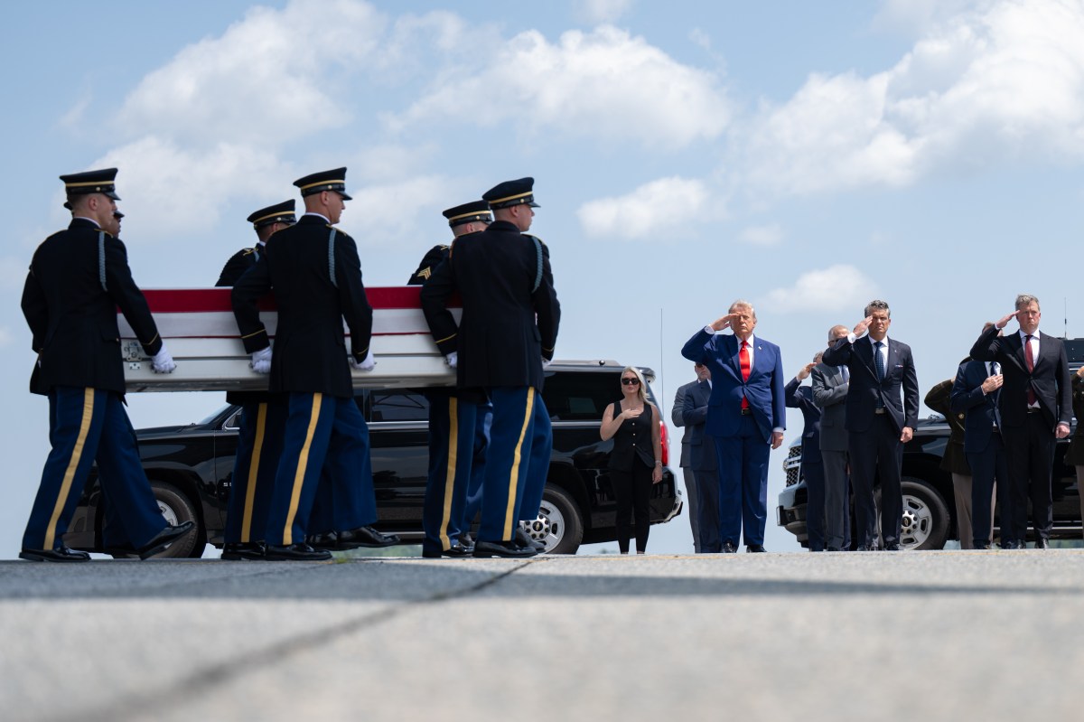 President Donald J. Trump attends the dignified transfer of U.S. soldiers killed in Iranian strikes in the Middle East, Wednesday, July 22, 2026, at Dover Air Force Base, Delaware.  (Official White House Photo by Molly Riley)