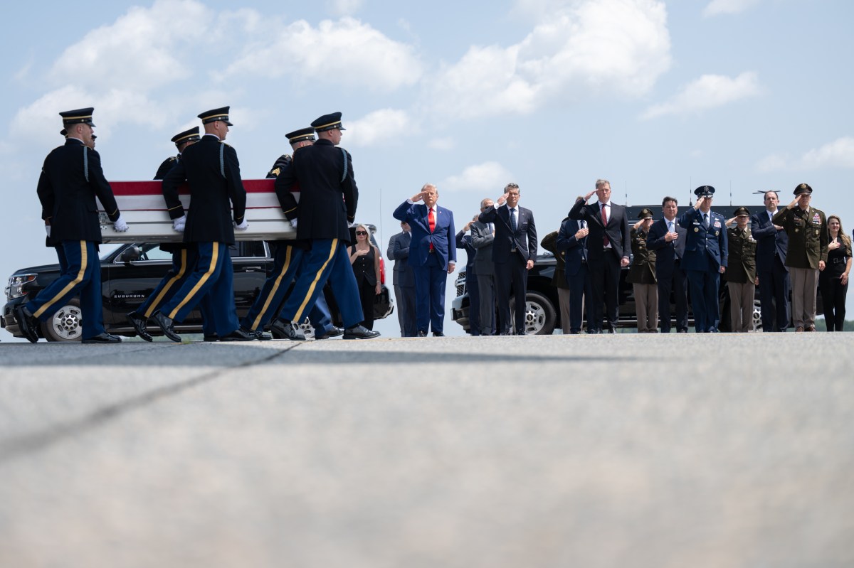 President Donald J. Trump attends the dignified transfer of U.S. soldiers killed in Iranian strikes in the Middle East, Wednesday, July 22, 2026, at Dover Air Force Base, Delaware.  (Official White House Photo by Molly Riley)