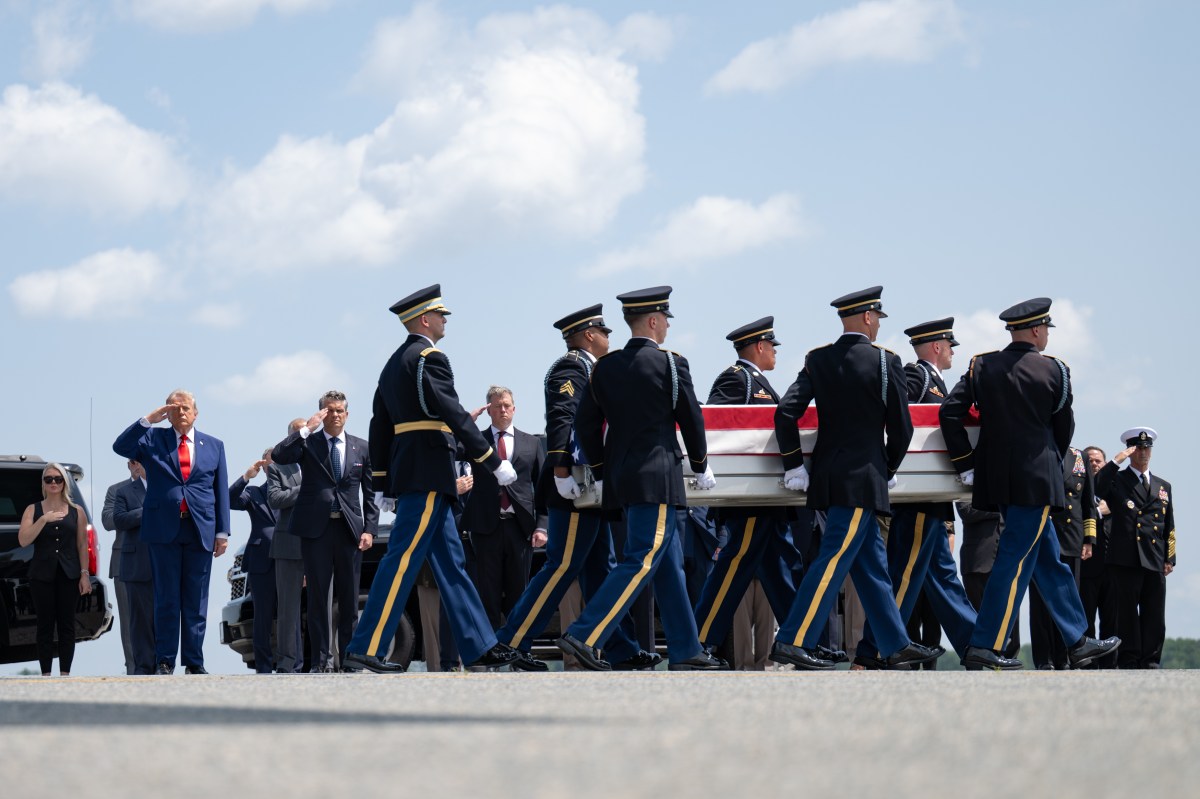 President Donald J. Trump attends the dignified transfer of U.S. soldiers killed in Iranian strikes in the Middle East, Wednesday, July 22, 2026, at Dover Air Force Base, Delaware.  (Official White House Photo by Molly Riley)