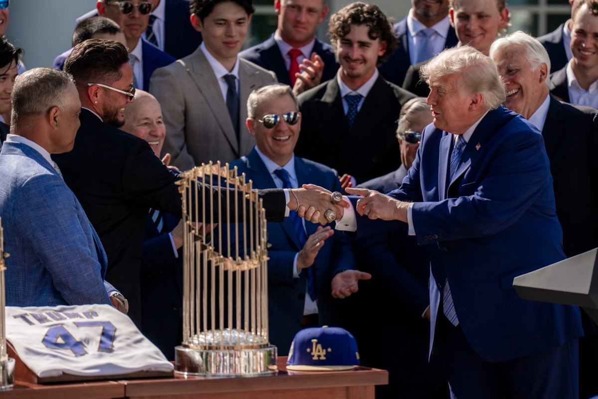 President Donald J. Trump hosts the Los Angeles Dodgers to celebrate their 2025 MLB World Series championship, Thursday, July 23, 2026, in the White House Rose Garden. (White House Intern Photo by Austin DeSisto)