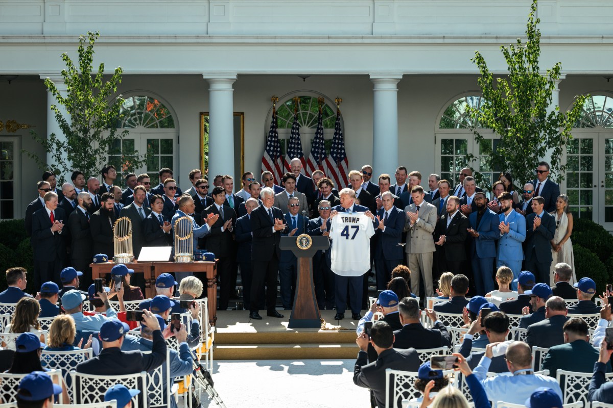 President Donald J. Trump hosts the Los Angeles Dodgers to celebrate their 2025 MLB World Series championship, Thursday, July 23, 2026, in the White House Rose Garden. (Official White House Photo by Joyce N. Boghosian)