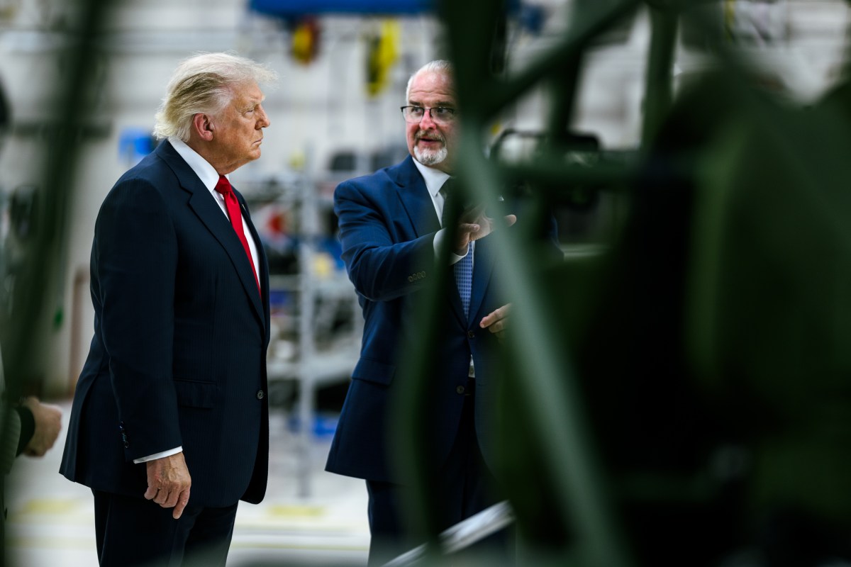 President Donald J. Trump tours the vehicle and garage facility at General Motors Proving Ground in Milford, Michigan, with Secretary of Transportation Sean Duffy, GM CEO Mary Barra, and others, Monday, July 27, 2026. (Official White House Photo by Daniel Torok)