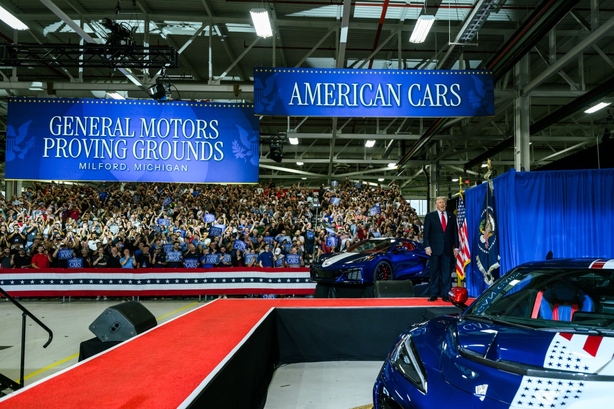 President Donald J. Trump delivers remarks at the General Motors Proving Ground in Milford, Michigan, Monday, July 27, 2026. (Official White House Photo by Daniel Torok)