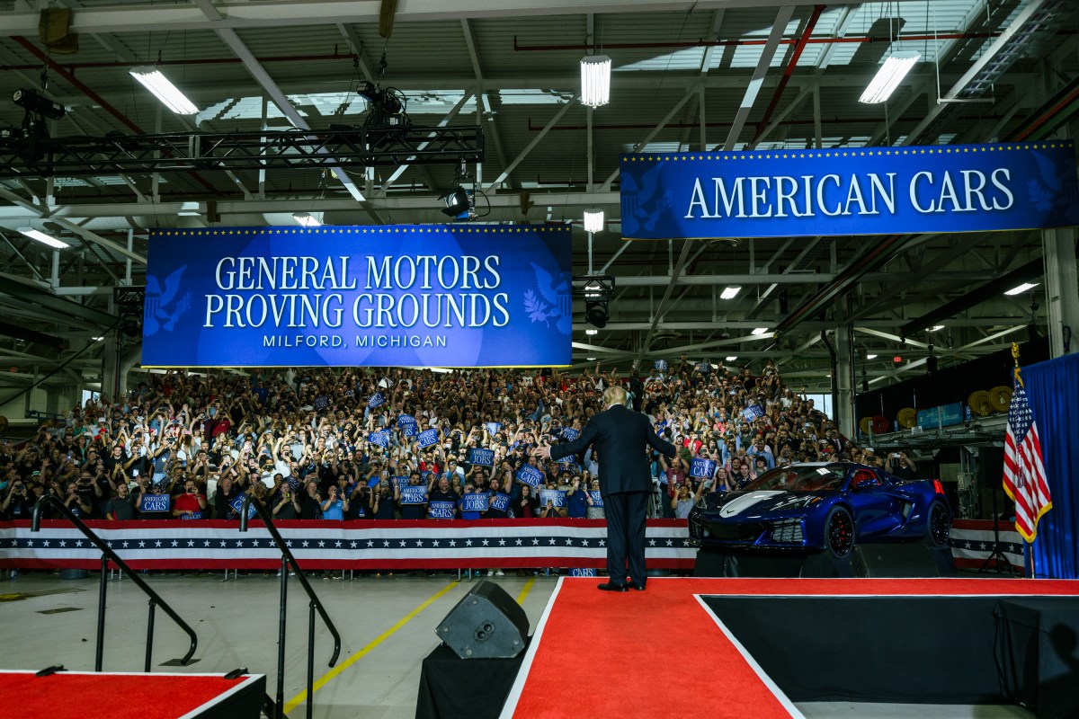 President Donald J. Trump delivers remarks at the General Motors Proving Ground in Milford, Michigan, Monday, July 27, 2026. (Official White House Photo by Daniel Torok)