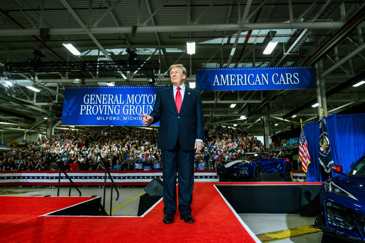 President Donald J. Trump delivers remarks at the General Motors Proving Ground in Milford, Michigan, Monday, July 27, 2026. (Official White House Photo by Daniel Torok)