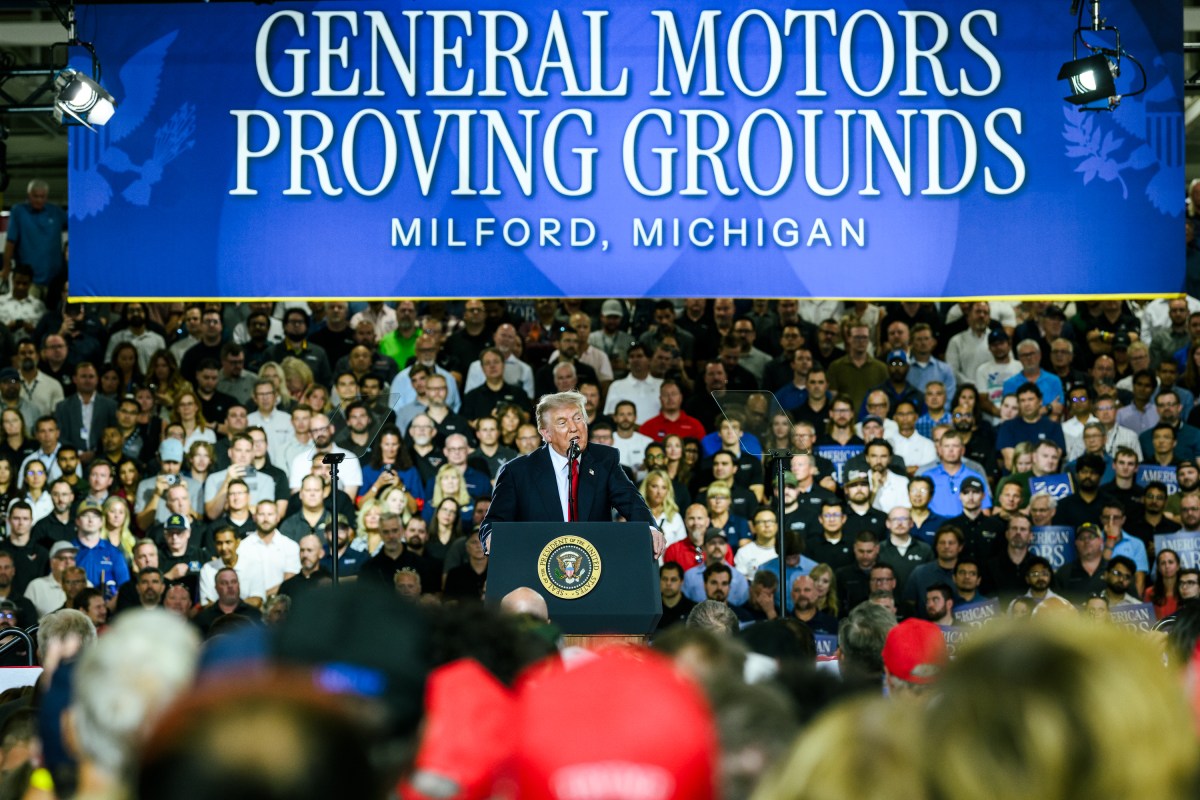 President Donald J. Trump delivers remarks at the General Motors Proving Ground in Milford, Michigan, Monday, July 27, 2026. (Official White House Photo by Daniel Torok)