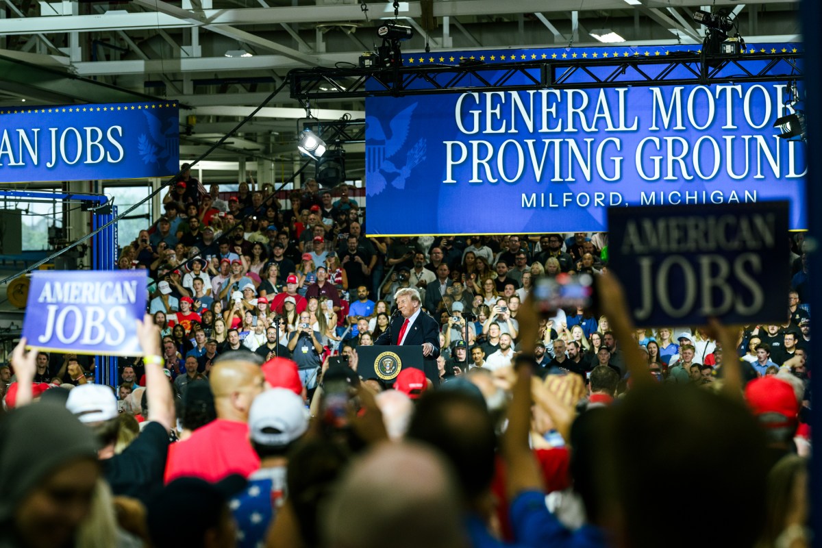 President Donald J. Trump delivers remarks at the General Motors Proving Ground in Milford, Michigan, Monday, July 27, 2026. (Official White House Photo by Daniel Torok)