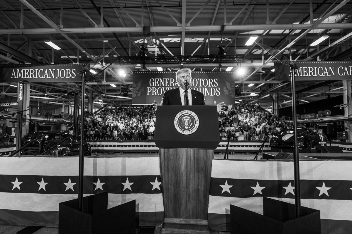 President Donald J. Trump delivers remarks at the General Motors Proving Ground in Milford, Michigan, Monday, July 27, 2026. (Official White House Photo by Daniel Torok)
