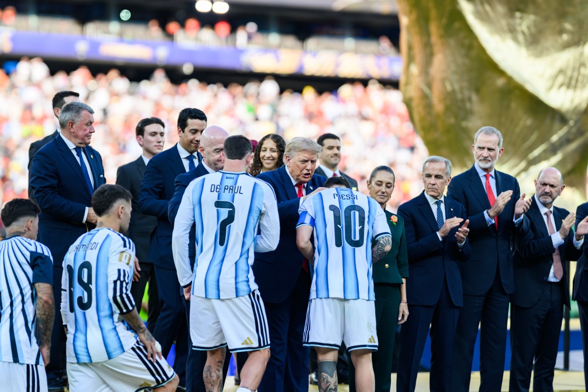President Donald J. Trump presents medals following the FIFA World Cup Final between Spain and Argentina, Sunday, July 19, 2026, at MetLife Stadium in Rutherford, New Jersey. (Official White House Photo by Daniel Torok)