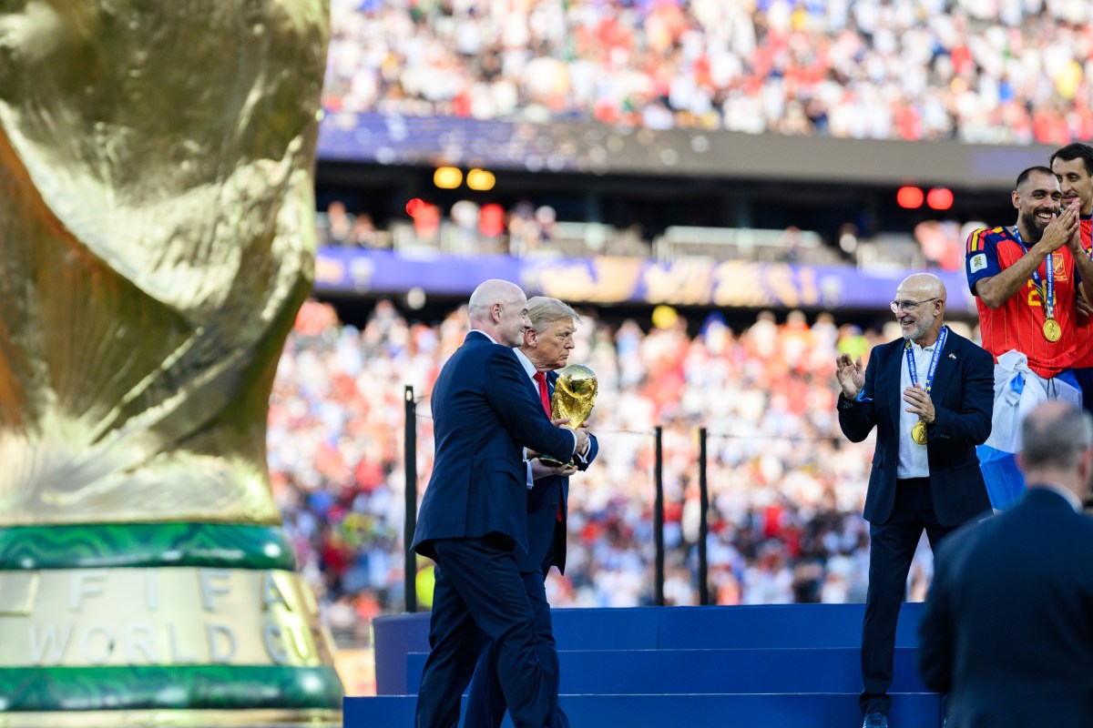 President Donald J. Trump presents medals following the FIFA World Cup Final between Spain and Argentina, Sunday, July 19, 2026, at MetLife Stadium in Rutherford, New Jersey. (Official White House Photo by Daniel Torok)