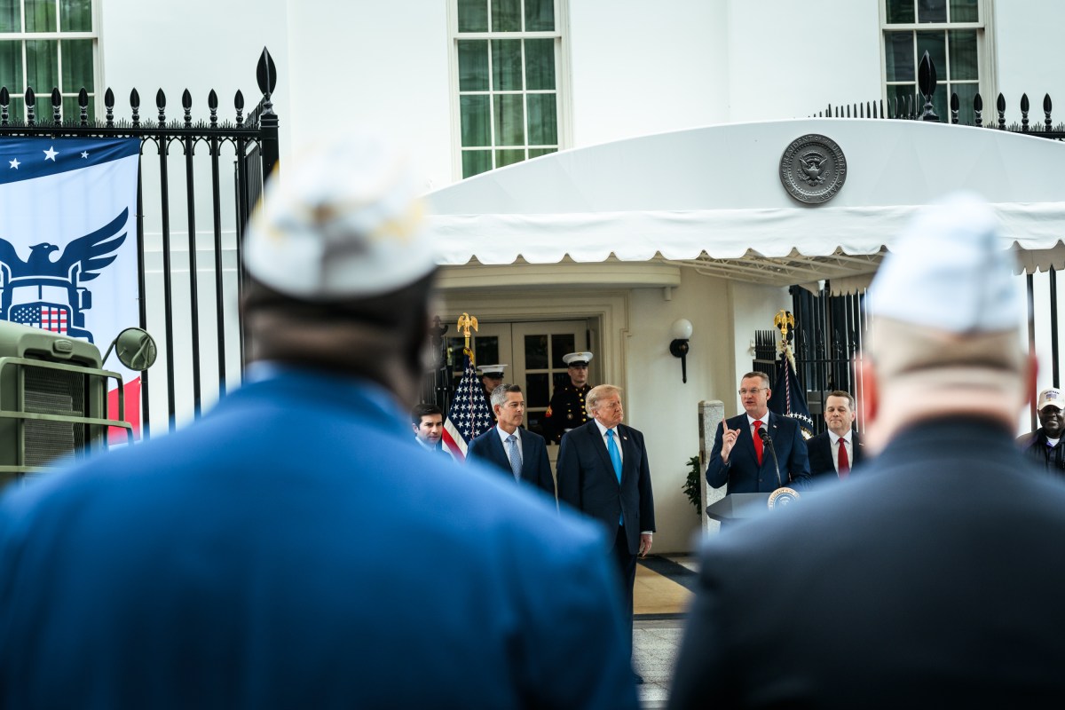 President Donald J. Trump announces a “Freedom Haulers” initiative to attract military veterans to trucking jobs, Thursday, July 30, 2026, at the White House. (Official White House Photo by Daniel Torok)