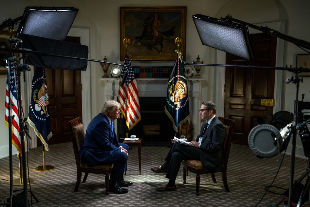 President Donald J. Trump sits for an interview with The Daily Punch’s Jake Sherman, in the Roosevelt Room of the White House, Thursday, August 6, 2026.(Official White House Photo by Molly Riley)