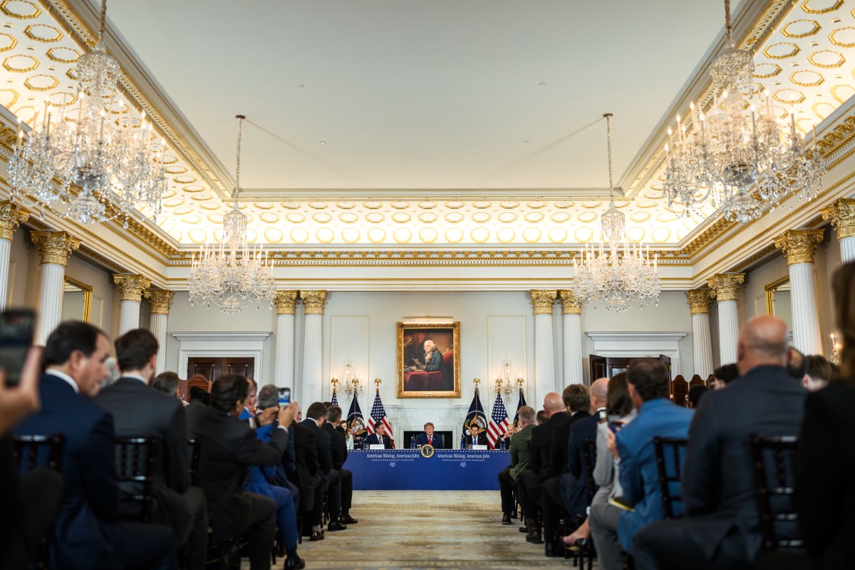 President Donald J. Trump arrives at the U.S. Department of State in Washington, D.C., Friday, August 7, 2026, to attend an American mining industry roundtable. (Official White House Photo by Joyce N. Boghosian)