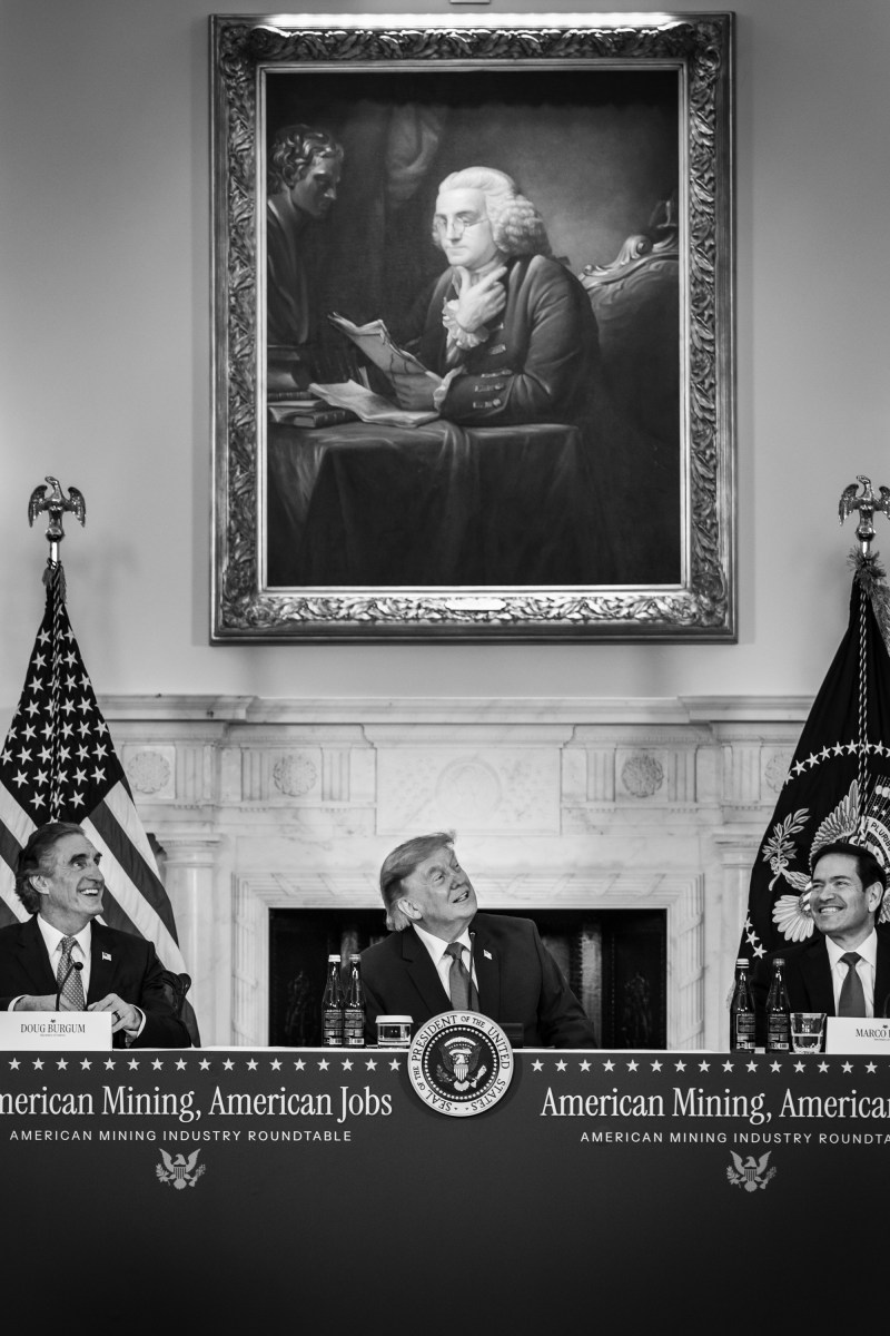 President Donald J. Trump arrives at the U.S. Department of State in Washington, D.C., Friday, August 7, 2026, to attend an American mining industry roundtable. (Official White House Photo by Joyce N. Boghosian)