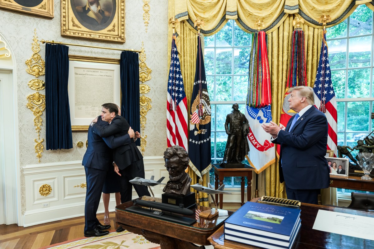 President Donald J. Trump participates in the swearing-in ceremony for U.S. Attorney General Todd Blanche in the Oval Office, Monday, August 10, 2026. (Official White House Photo by Daniel Torok)