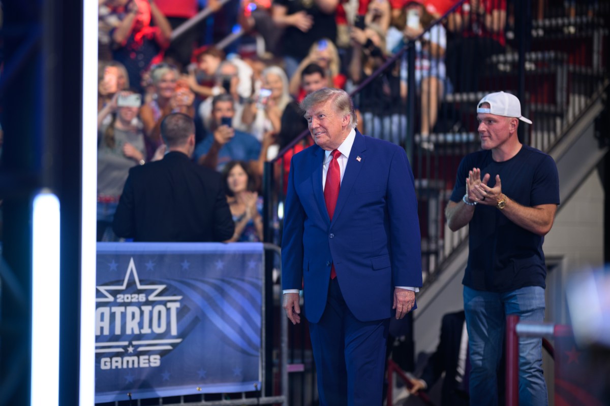 President Donald J. Trump attends the finale of the inaugural Patriot Games youth sports competition at SPIRE Academy in Geneva, Ohio, Tuesday, August 11, 2026. (Official White House Photo by Daniel Torok)