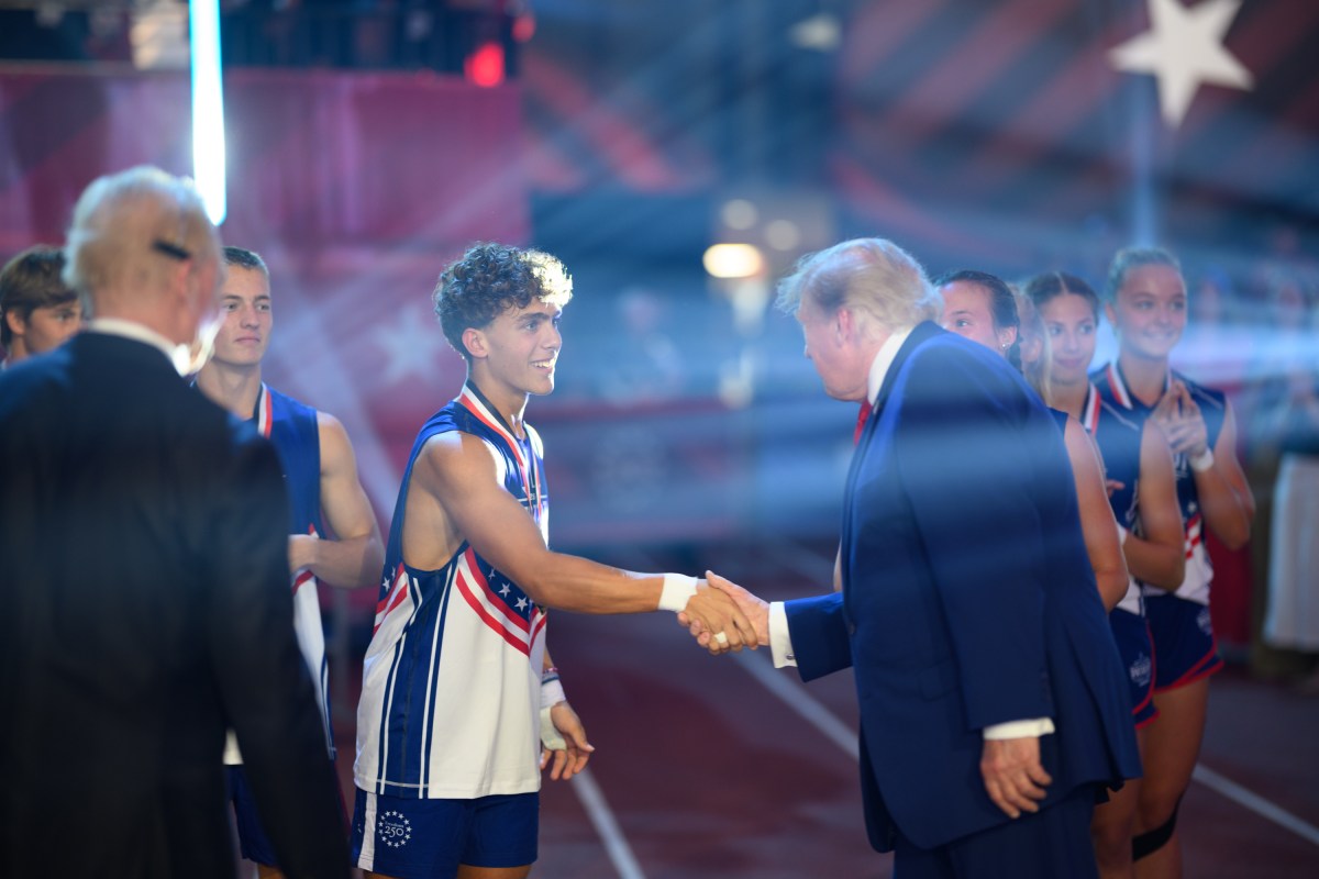 President Donald J. Trump attends the finale of the inaugural Patriot Games youth sports competition at SPIRE Academy in Geneva, Ohio, Tuesday, August 11, 2026. (Official White House Photo by Daniel Torok)