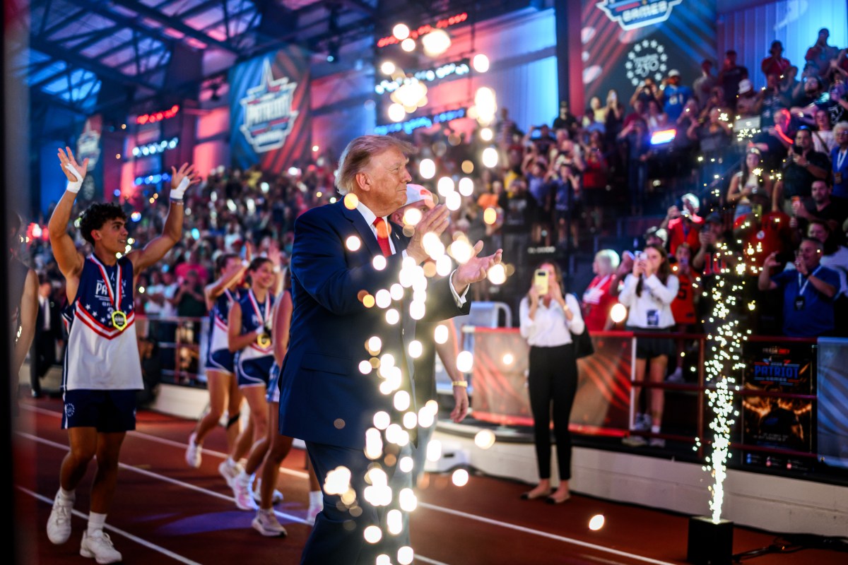 President Donald J. Trump attends the finale of the inaugural Patriot Games youth sports competition at SPIRE Academy in Geneva, Ohio, Tuesday, August 11, 2026. (Official White House Photo by Daniel Torok)