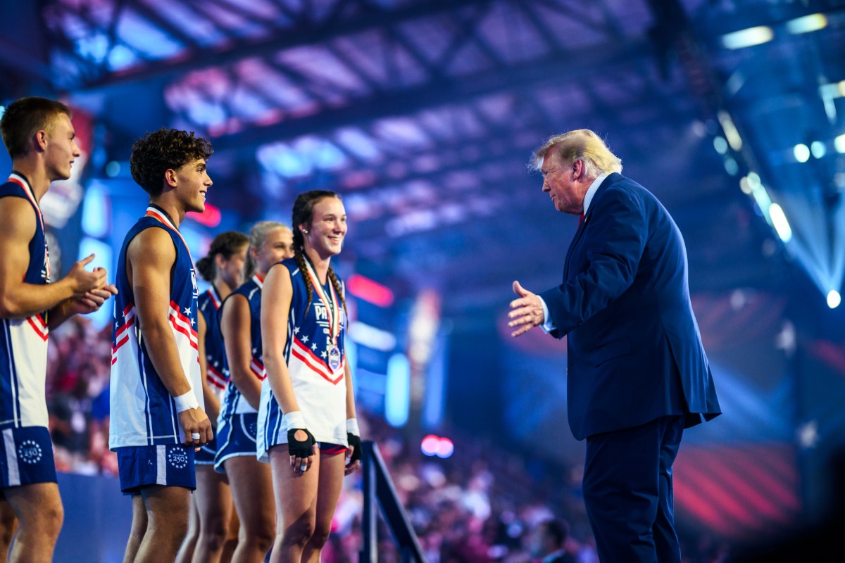 President Donald J. Trump attends the finale of the inaugural Patriot Games youth sports competition at SPIRE Academy in Geneva, Ohio, Tuesday, August 11, 2026. (Official White House Photo by Daniel Torok)