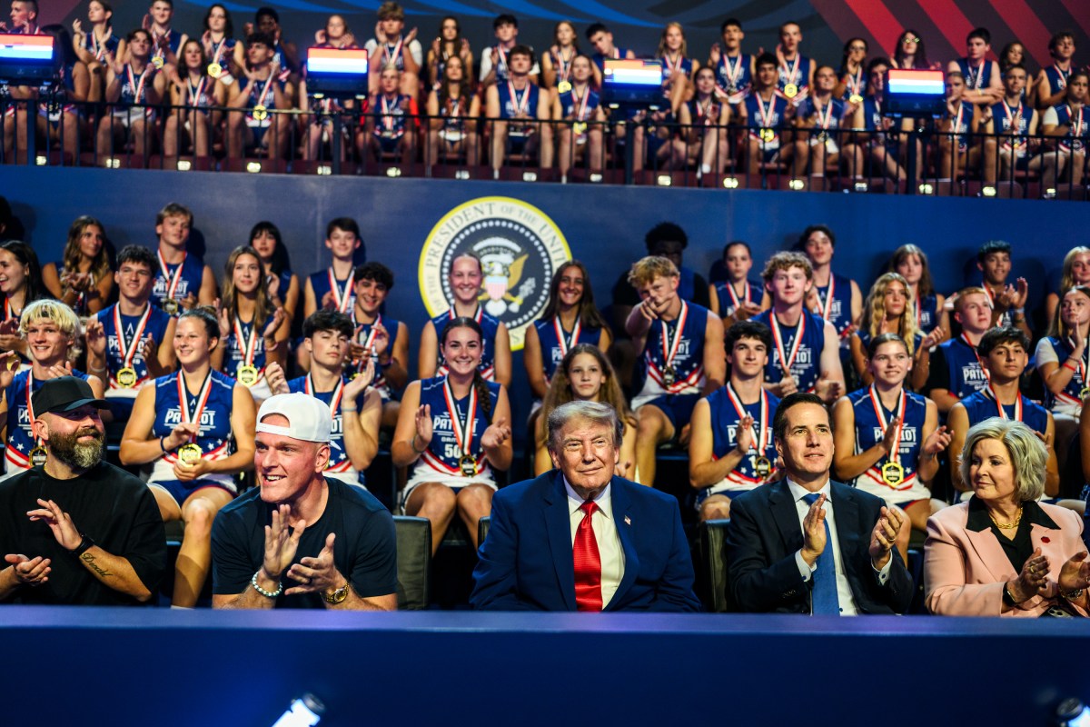 President Donald J. Trump attends the finale of the inaugural Patriot Games youth sports competition at SPIRE Academy in Geneva, Ohio, Tuesday, August 11, 2026. (Official White House Photo by Daniel Torok)