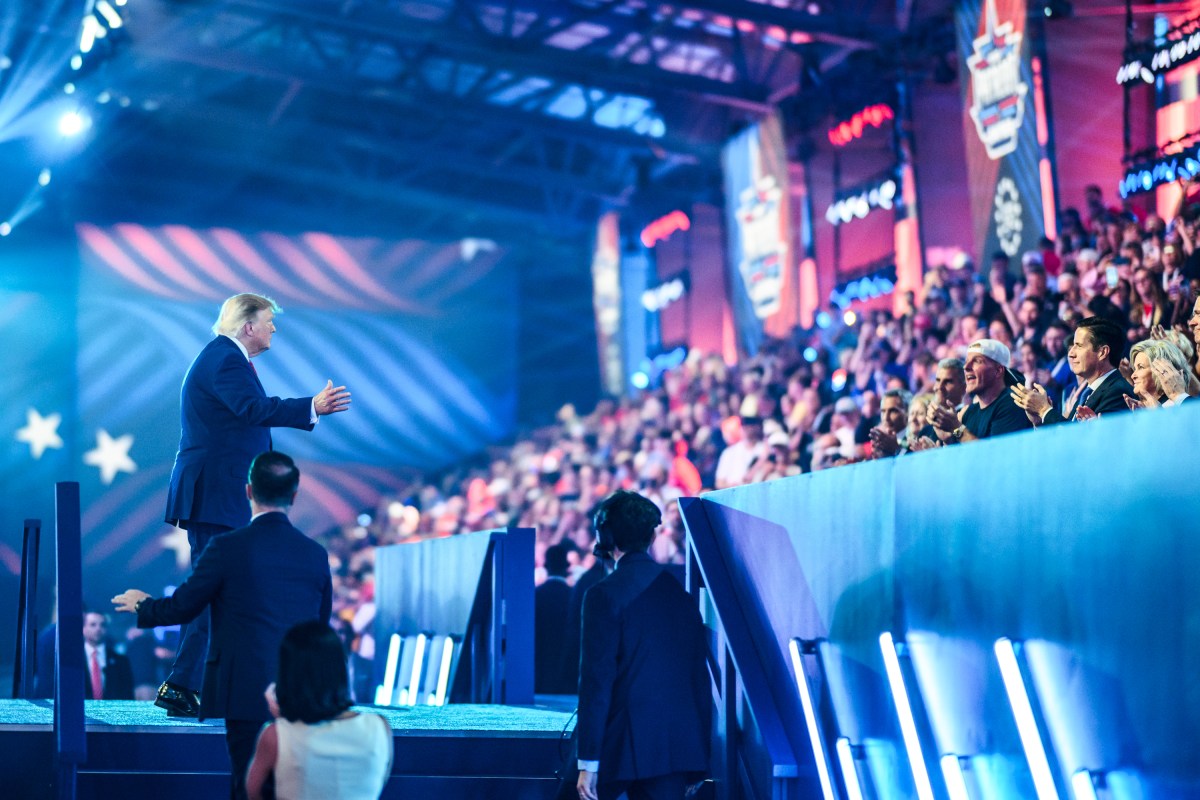 President Donald J. Trump attends the finale of the inaugural Patriot Games youth sports competition at SPIRE Academy in Geneva, Ohio, Tuesday, August 11, 2026. (Official White House Photo by Daniel Torok)