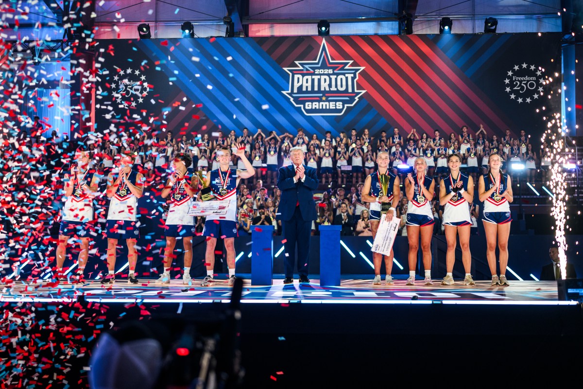 President Donald J. Trump attends the finale of the inaugural Patriot Games youth sports competition at SPIRE Academy in Geneva, Ohio, Tuesday, August 11, 2026. (Official White House Photo by Daniel Torok)