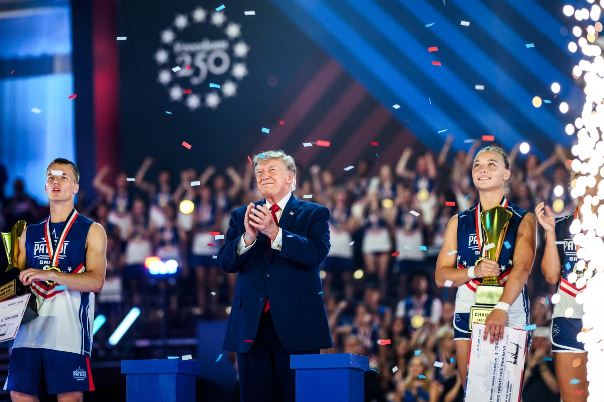President Donald J. Trump attends the finale of the inaugural Patriot Games youth sports competition at SPIRE Academy in Geneva, Ohio, Tuesday, August 11, 2026. (Official White House Photo by Daniel Torok)