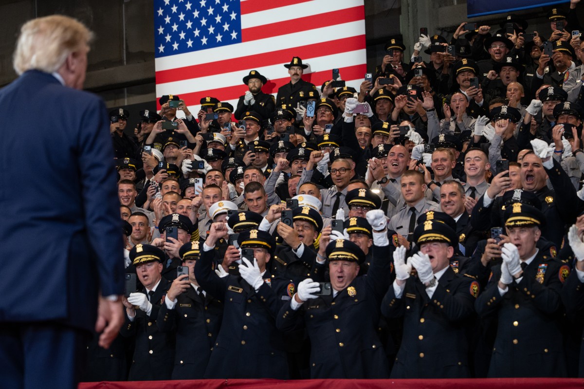 President Donald J. Trump delivers remarks at the David S. Mack Center for Training and Intelligence in Garden City, New York, Friday, August 14, 2026. (Official White House Photo by Molly Riley)
