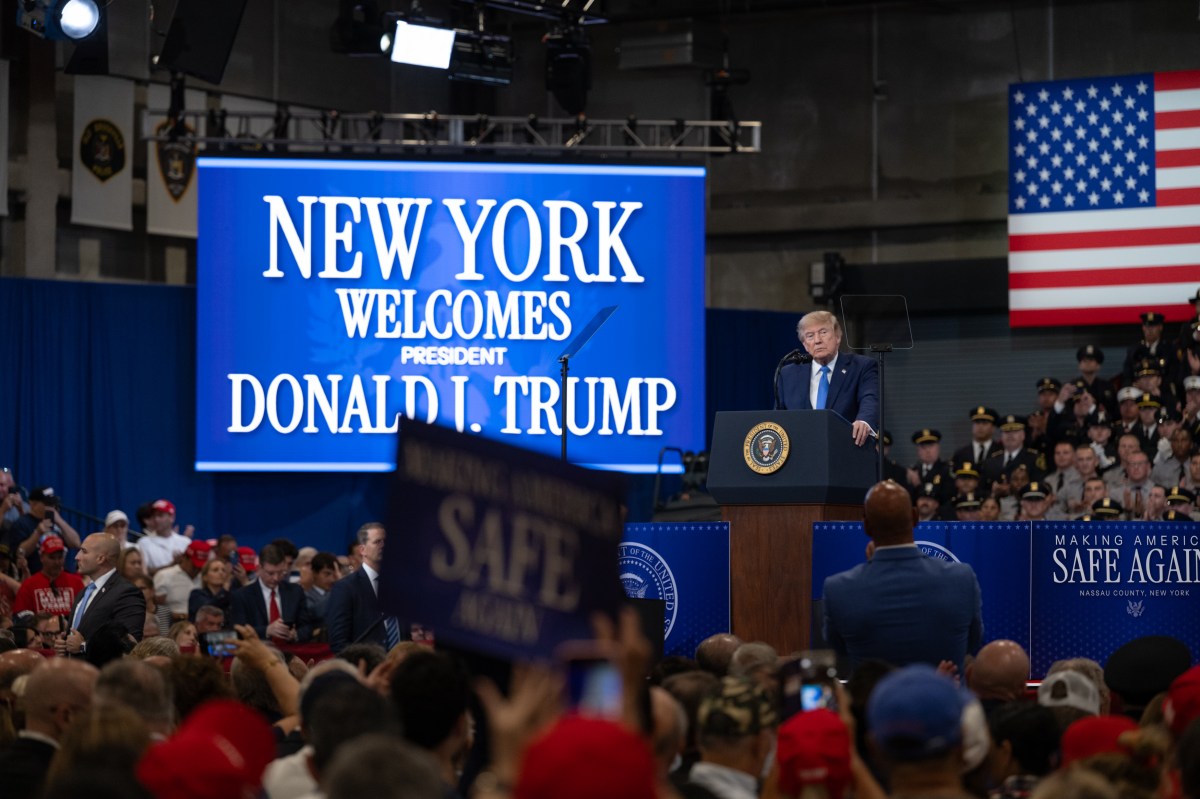President Donald J. Trump delivers remarks at the David S. Mack Center for Training and Intelligence in Garden City, New York, Friday, August 14, 2026. (Official White House Photo by Molly Riley)