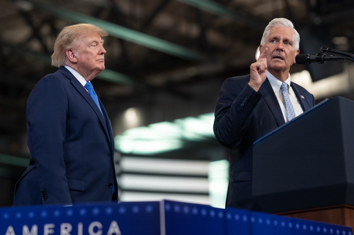 President Donald J. Trump listens as Nassau County Executive Bruce Blakeman speaks at the David S. Mack Center for Training and Intelligence in Garden City, New York, Friday, August 14, 2026. (Official White House Photo by Molly Riley)