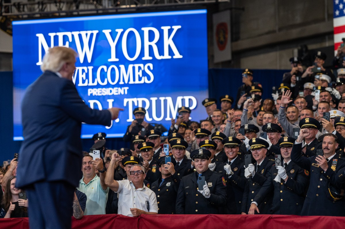 President Donald J. Trump delivers remarks at the David S. Mack Center for Training and Intelligence in Garden City, New York, Friday, August 14, 2026. (Official White House Photo by Molly Riley)
