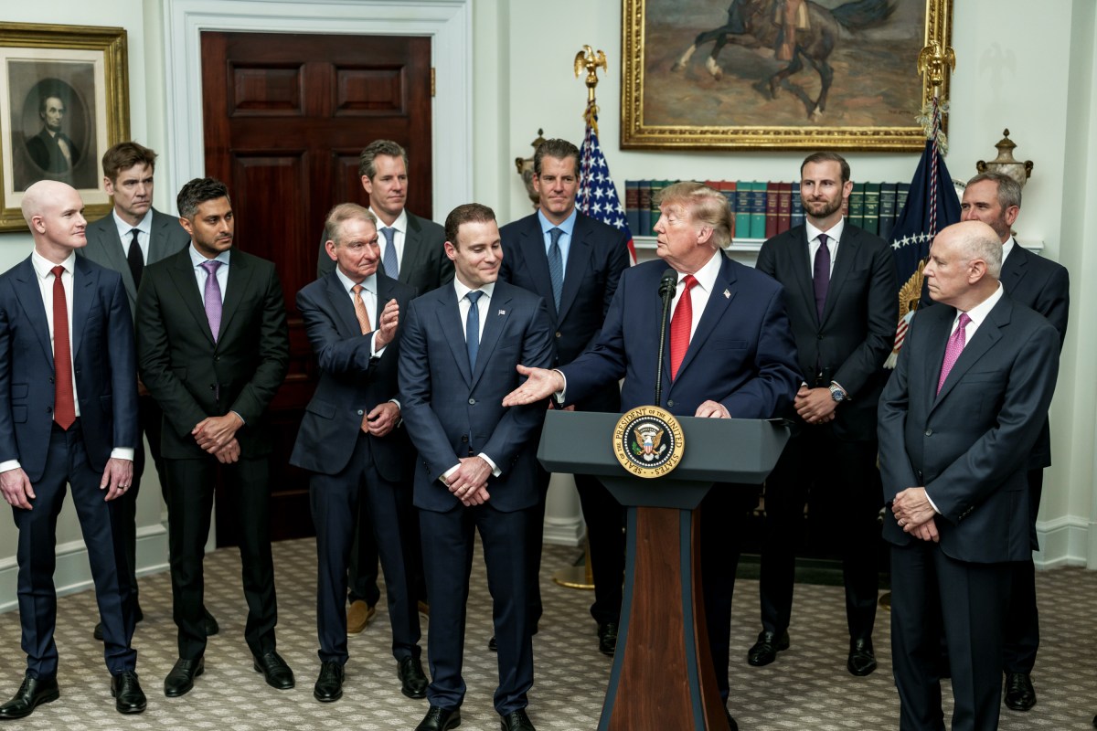 President Donald J. Trump participates in a CFTC Innovation Advisory Committee Launch with tech leaders and White House staff in the Roosevelt Room, Wednesday, August 19, 2026. (Official White House Photo by Abe McNatt)