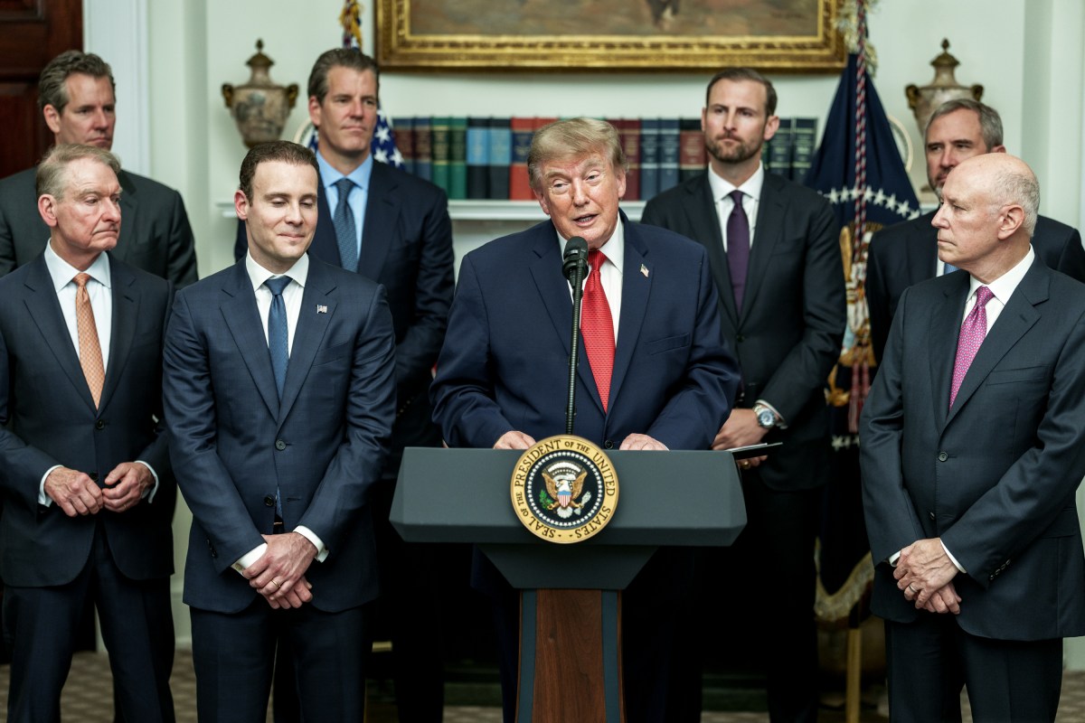 President Donald J. Trump participates in a CFTC Innovation Advisory Committee Launch with tech leaders and White House staff in the Roosevelt Room, Wednesday, August 19, 2026. (Official White House Photo by Abe McNatt)