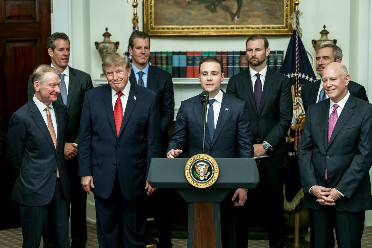 President Donald J. Trump participates in a CFTC Innovation Advisory Committee Launch with tech leaders and White House staff in the Roosevelt Room, Wednesday, August 19, 2026. (Official White House Photo by Abe McNatt)