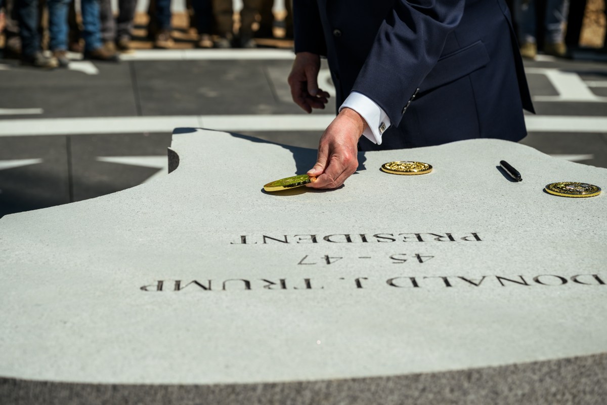 President Donald J. Trump shows members of the media the White House helipad under construction on the South Lawn, Wednesday, August 19, 2026. (Official White House Photo by Joyce N. Boghosian)