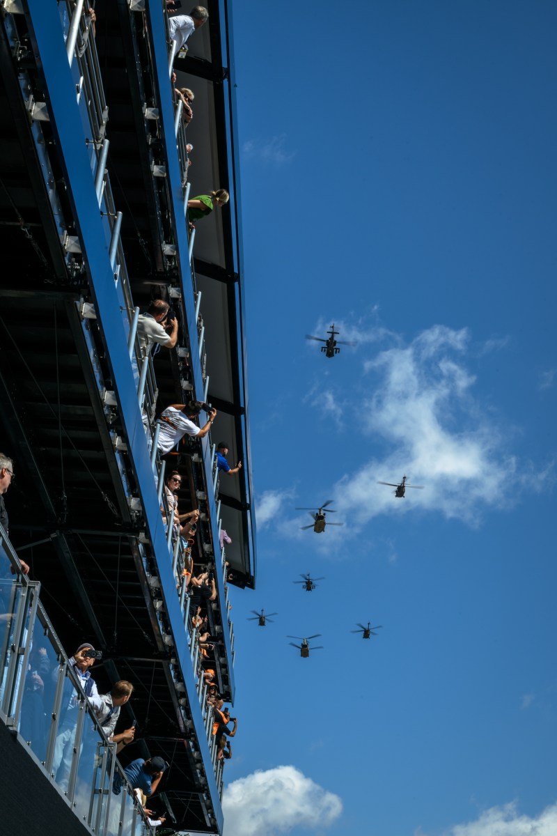 Military flyovers and performances before the Freedom 250 Grand Prix Race in Washington, D.C., Sunday, August 23, 2026. (Official White House Photo by Molly Riley)