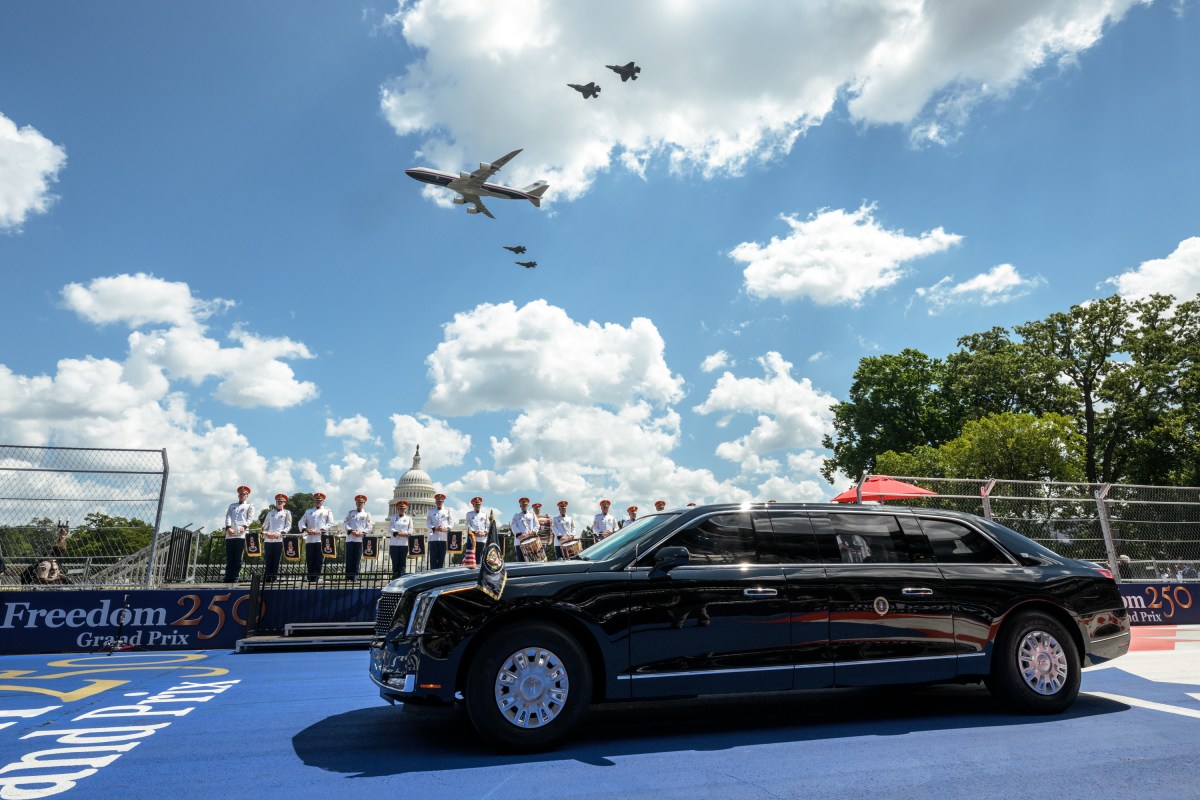 Military performances and flyovers from the Freedom 250 Grand Prix Race in Washington, D.C., Sunday, August 23, 2026. (Official White House Photo by Molly Riley)
