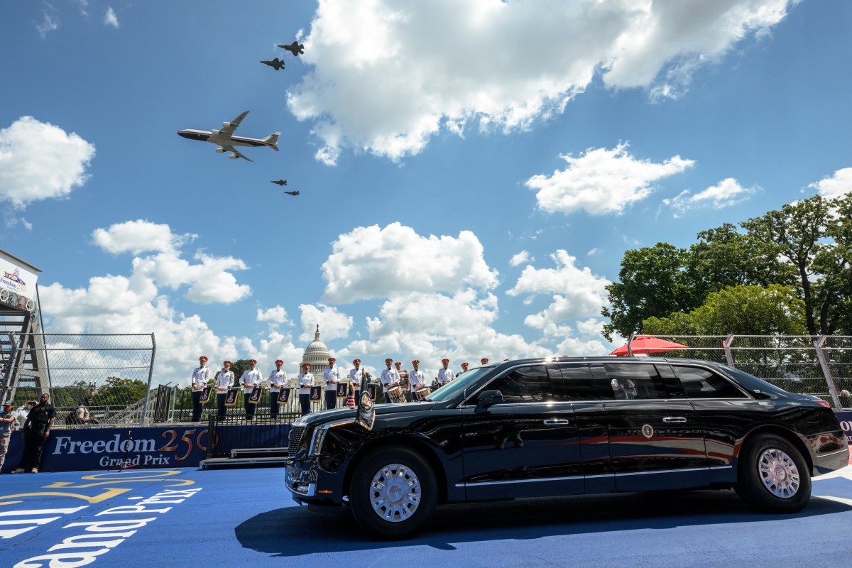 Military performances and flyovers from the Freedom 250 Grand Prix Race in Washington, D.C., Sunday, August 23, 2026. (Official White House Photo by Molly Riley)