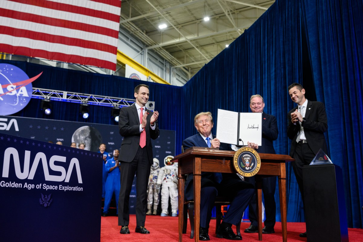 President Donald J. Trump participates in a Congressional Space Medal of Honor Ceremony at the NASA Johnson Space Center, Friday, August 28, 2026, in Houston, Texas. (Official White House Photo by Daniel Torok)