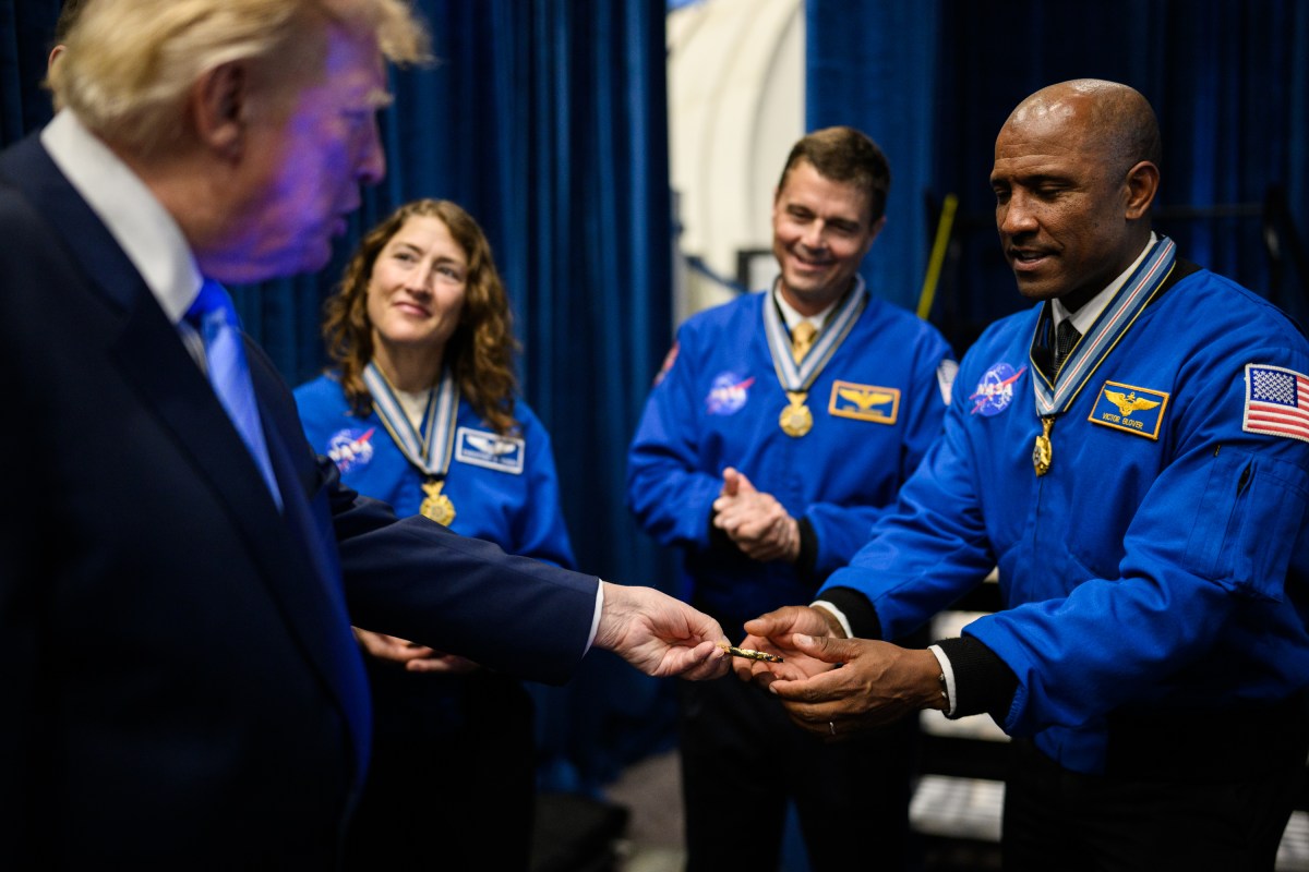 President Donald J. Trump participates in a Congressional Space Medal of Honor Ceremony at the NASA Johnson Space Center, Friday, August 28, 2026, in Houston, Texas. (Official White House Photo by Daniel Torok)