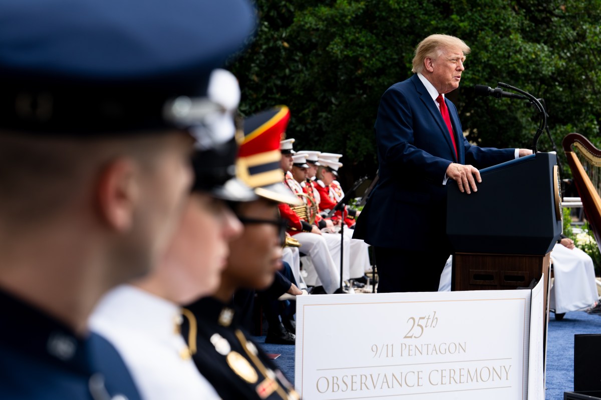 President Donald J. Trump and First Lady Melania Trump attend a ceremony at the Pentagon in observance of the 25th anniversary of the 9/11 terror attacks, Friday, September 11, 2026. (Official White House Photo by Andrea Hanks)